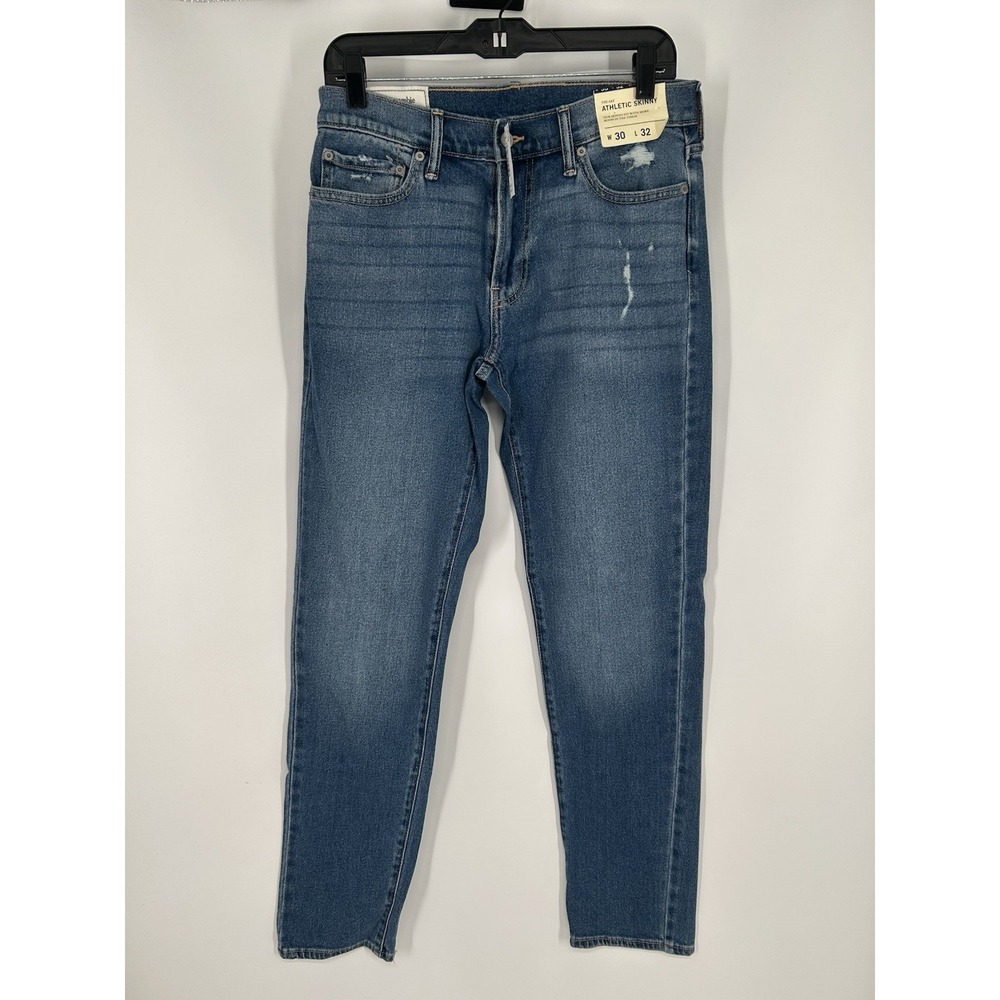 Abercrombie & Fitch Athletic Skinny Jeans Distressed Medium Wash Mens Size 30x32